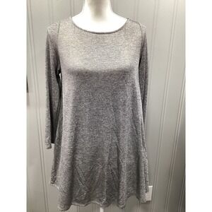 Emerald USA Womens Gray Long Sleeve Tunic Top Size S